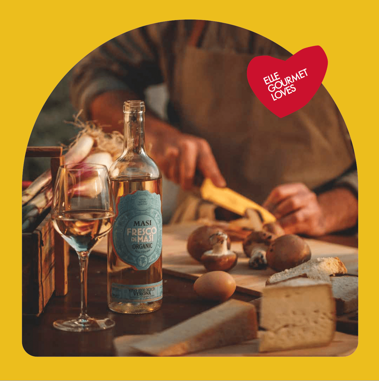 Wine bottle on table with wine glass