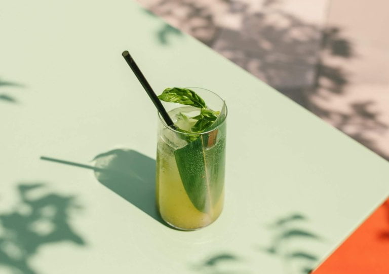 lemonade in tall glass