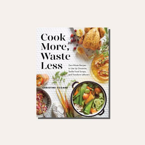 A cookbook on a cream background