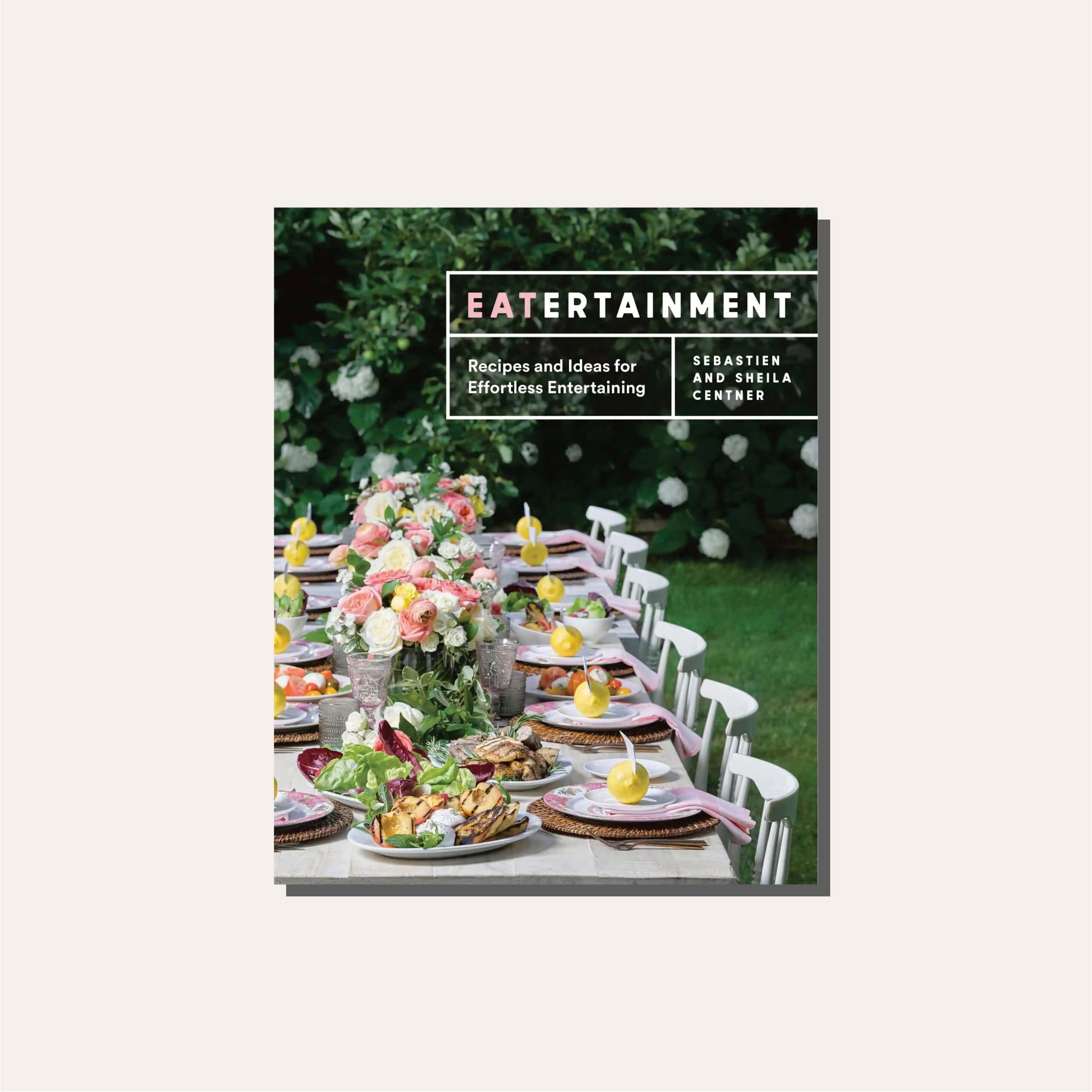 A cookbook cover in a light frame