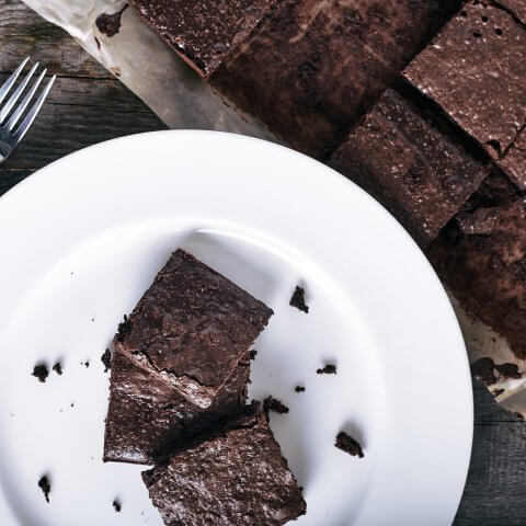 Brownies on a while plate