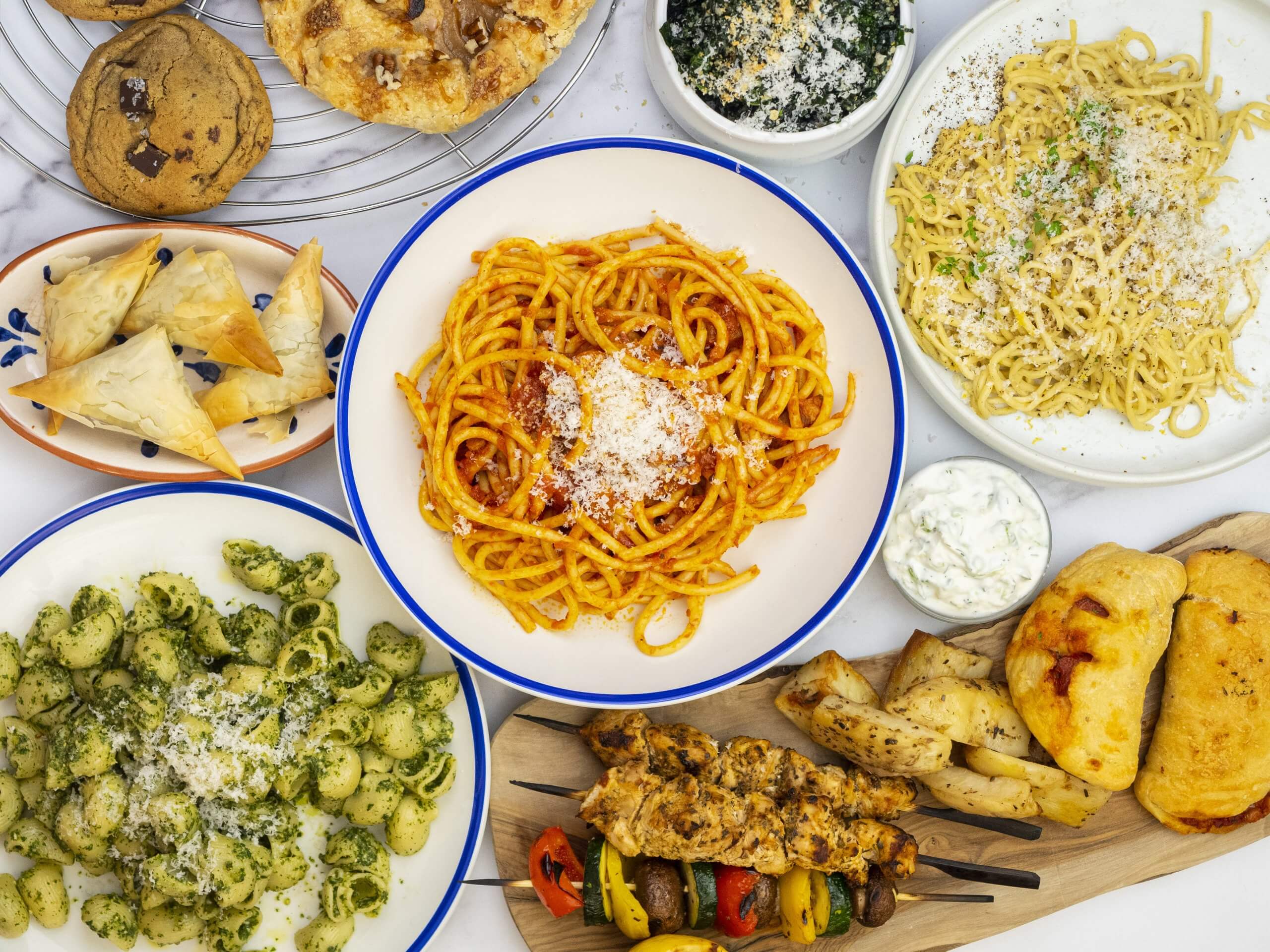 A spread of various dishes