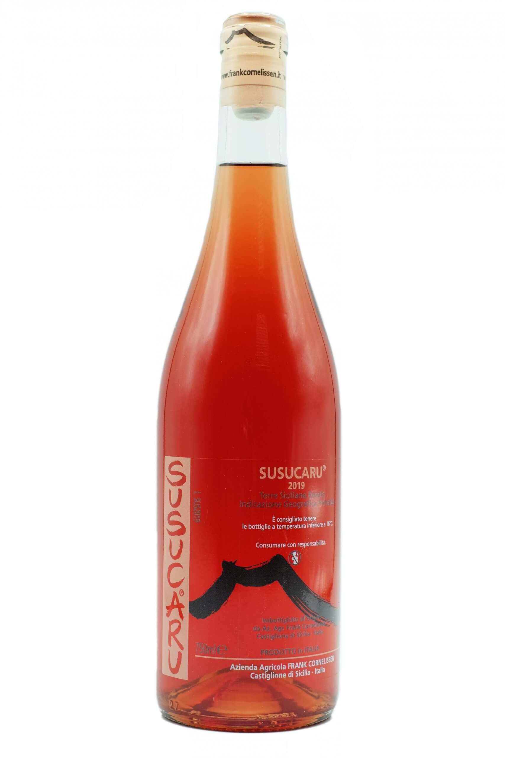 A bottle of rose wine