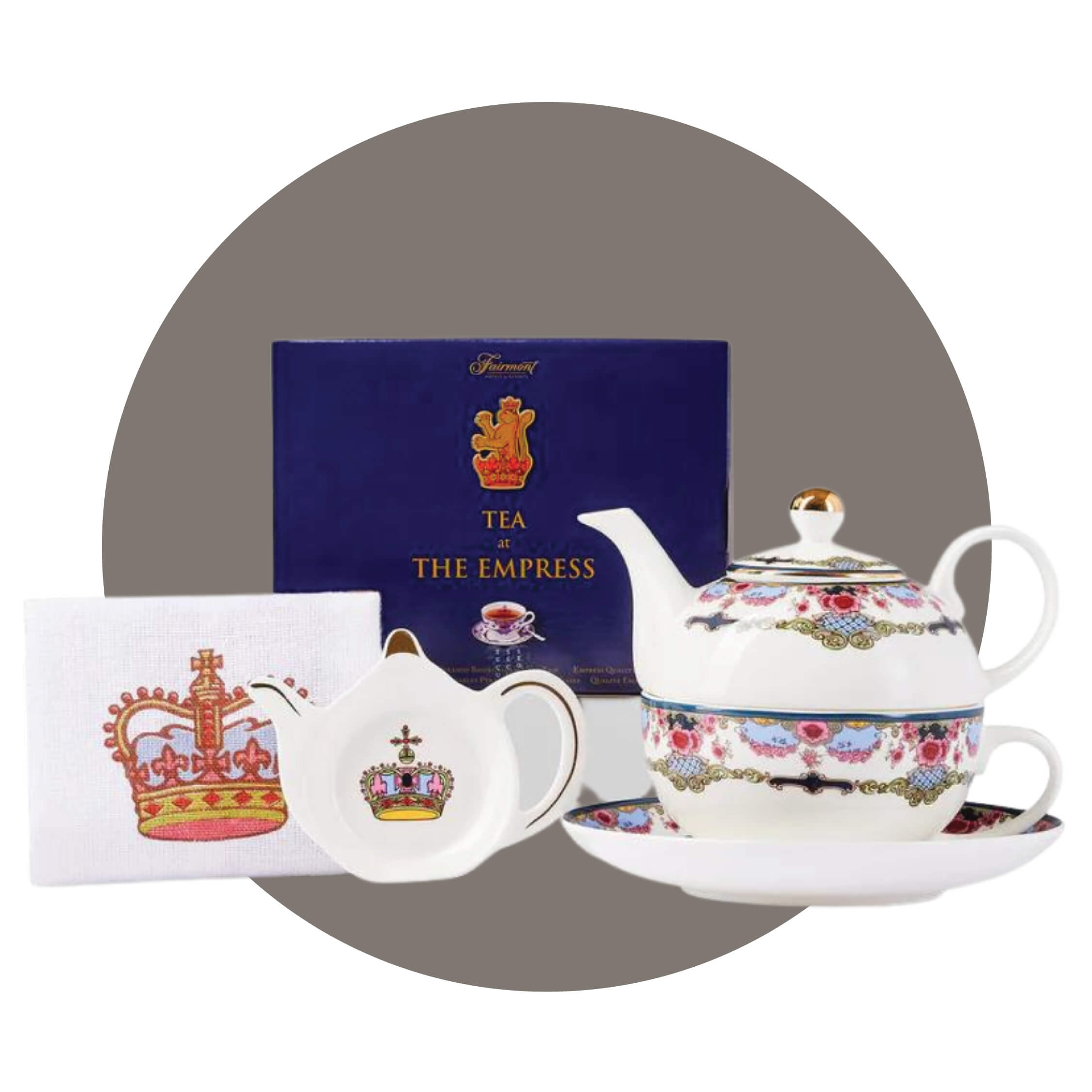 grey circle with teapot and blue box