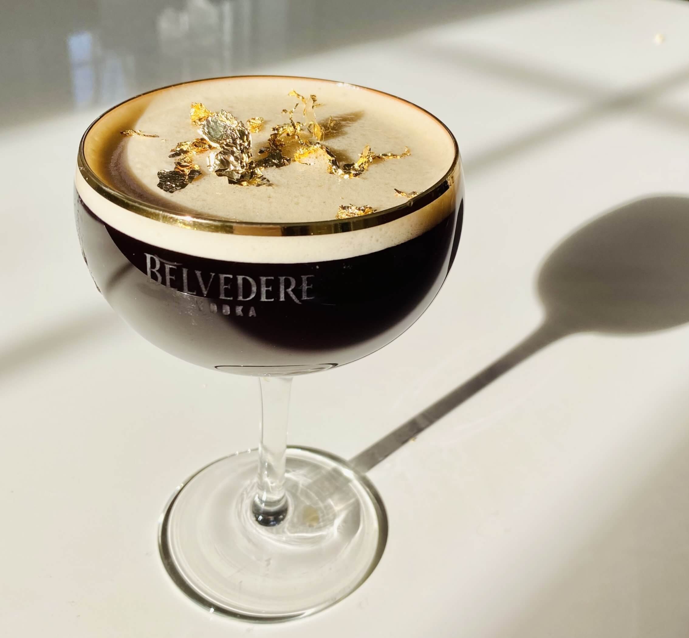 glass with espresso martini