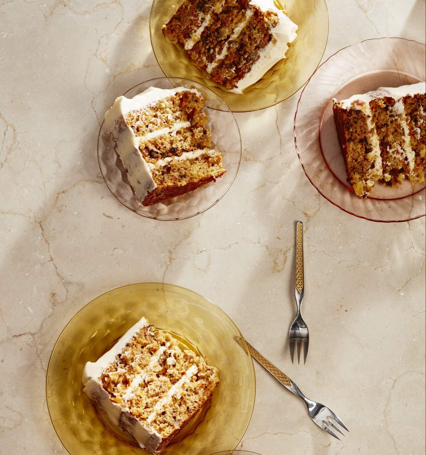 slices of cake from the world's best carrot cake recipe