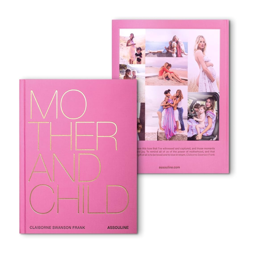 Front and back cover of a pink coffee table book.