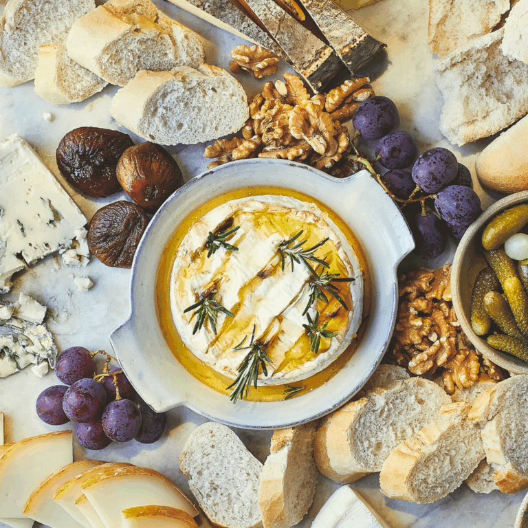 Baked Brie With Pears, Hazelnuts & Honey - Elle Gourmet