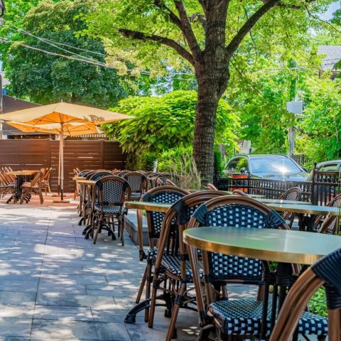 tables and chair on patio