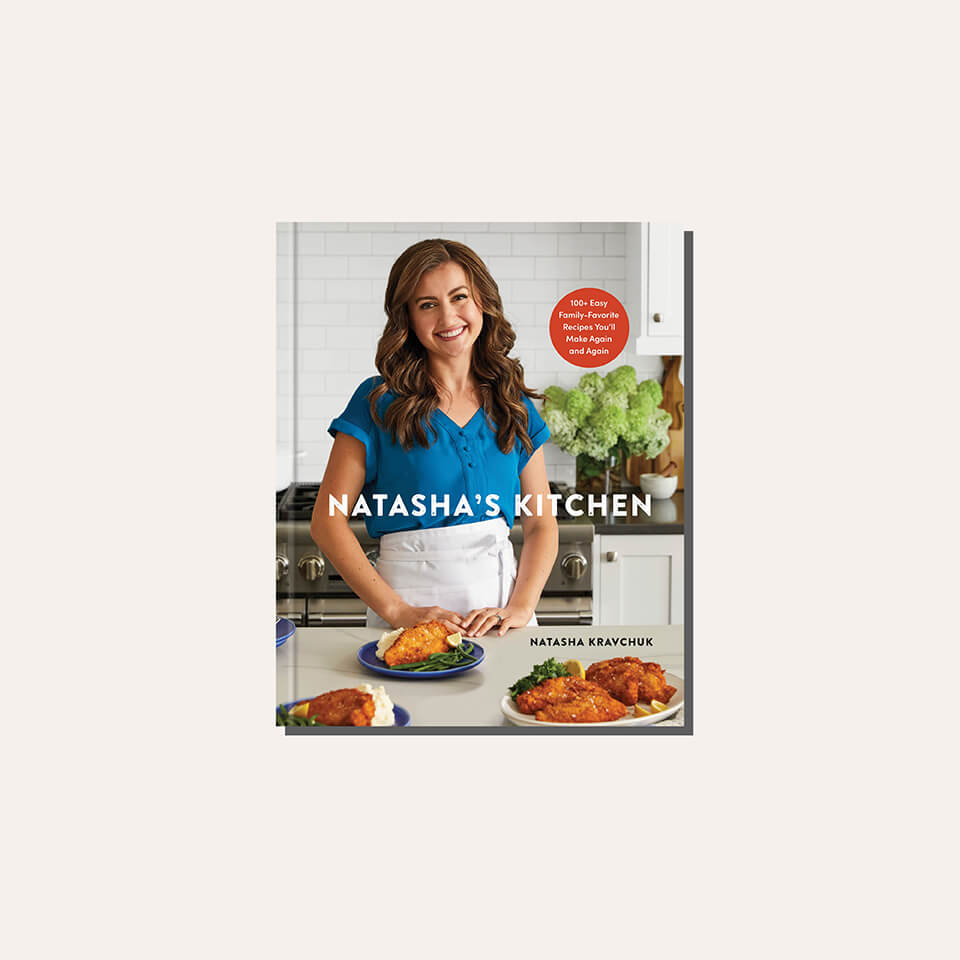 A cookbook cover in a light frame