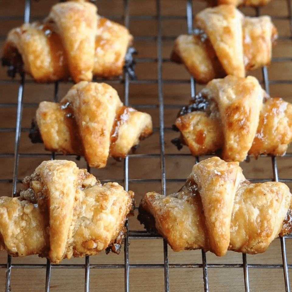 rugelach cookies on cooling rack