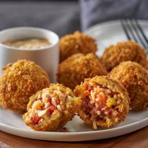 A plate of arancini