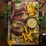 A recipe for steak frites with a whisky sauce. It's a cast iron skillet steak recipe.