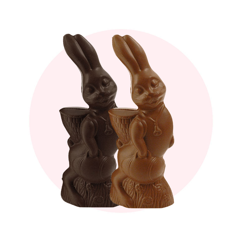 two chocolate rabbits