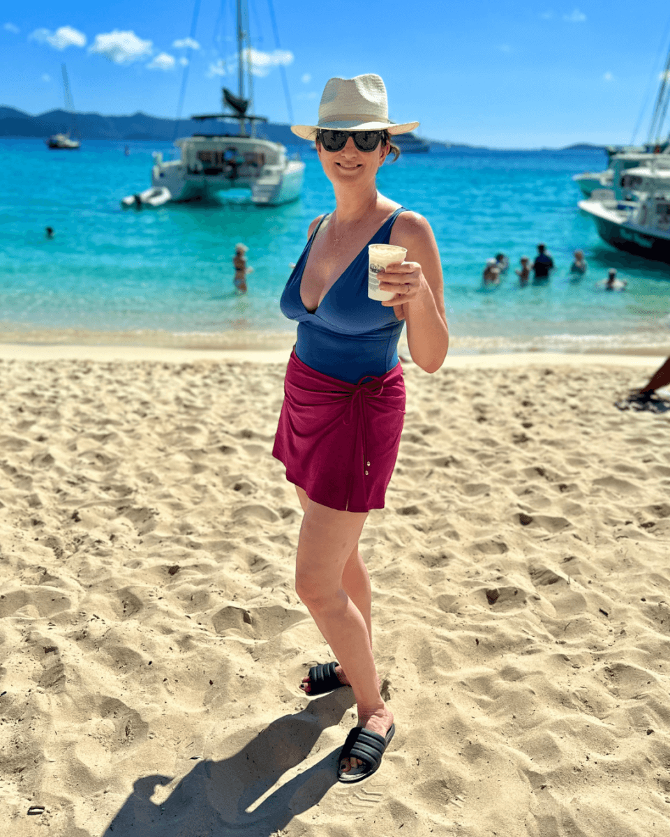 woman standing on beach