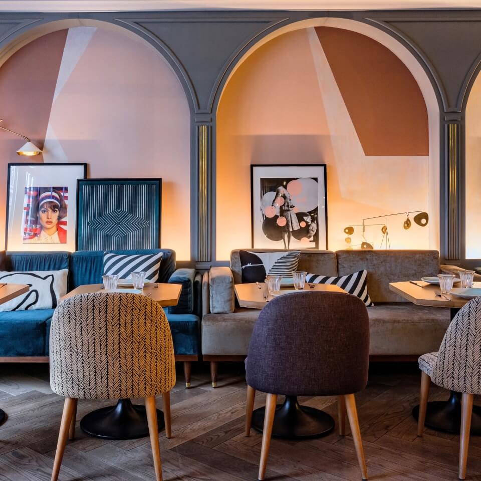 The dining room at Maison ELLE Boutique hotel in France