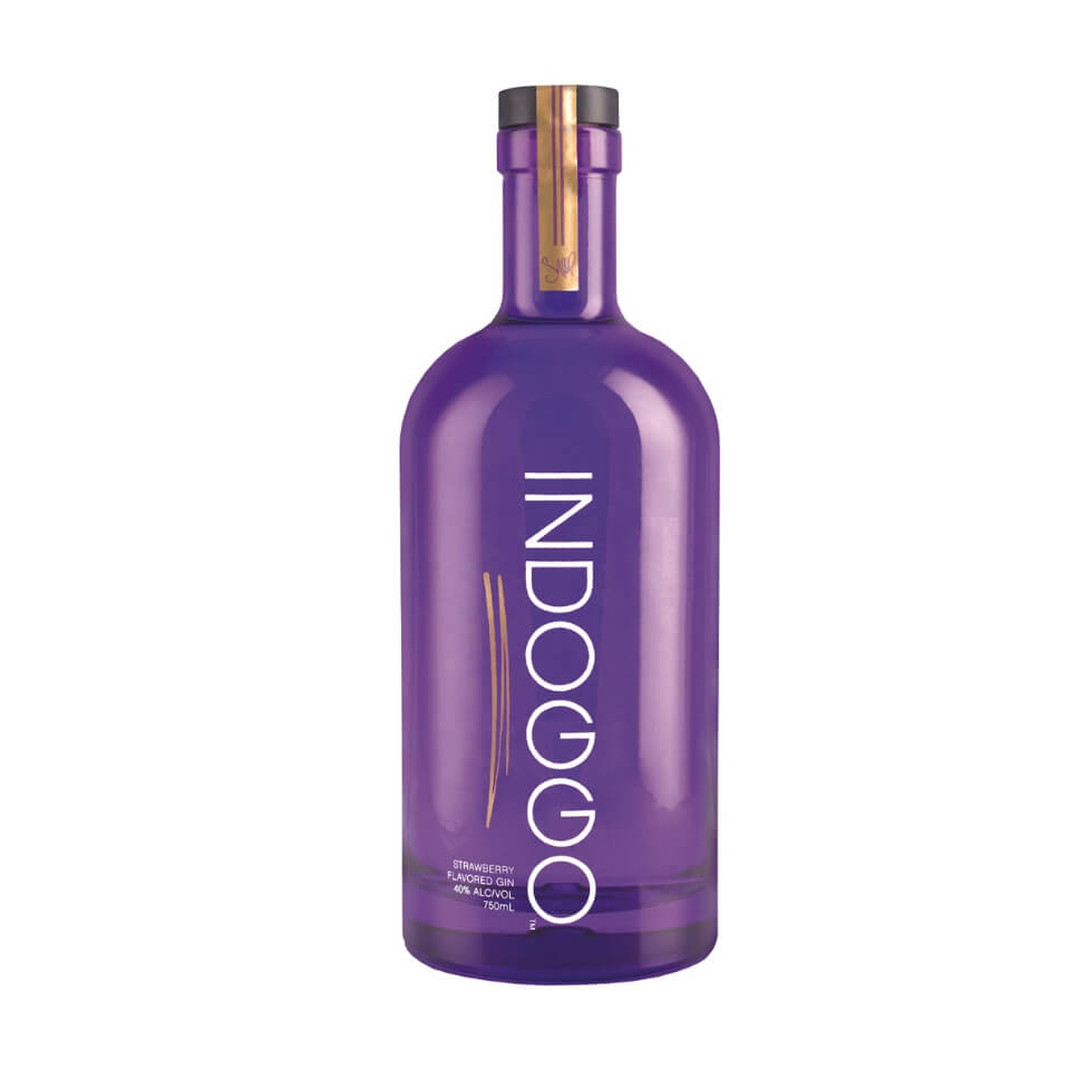 A purple bottle of gin