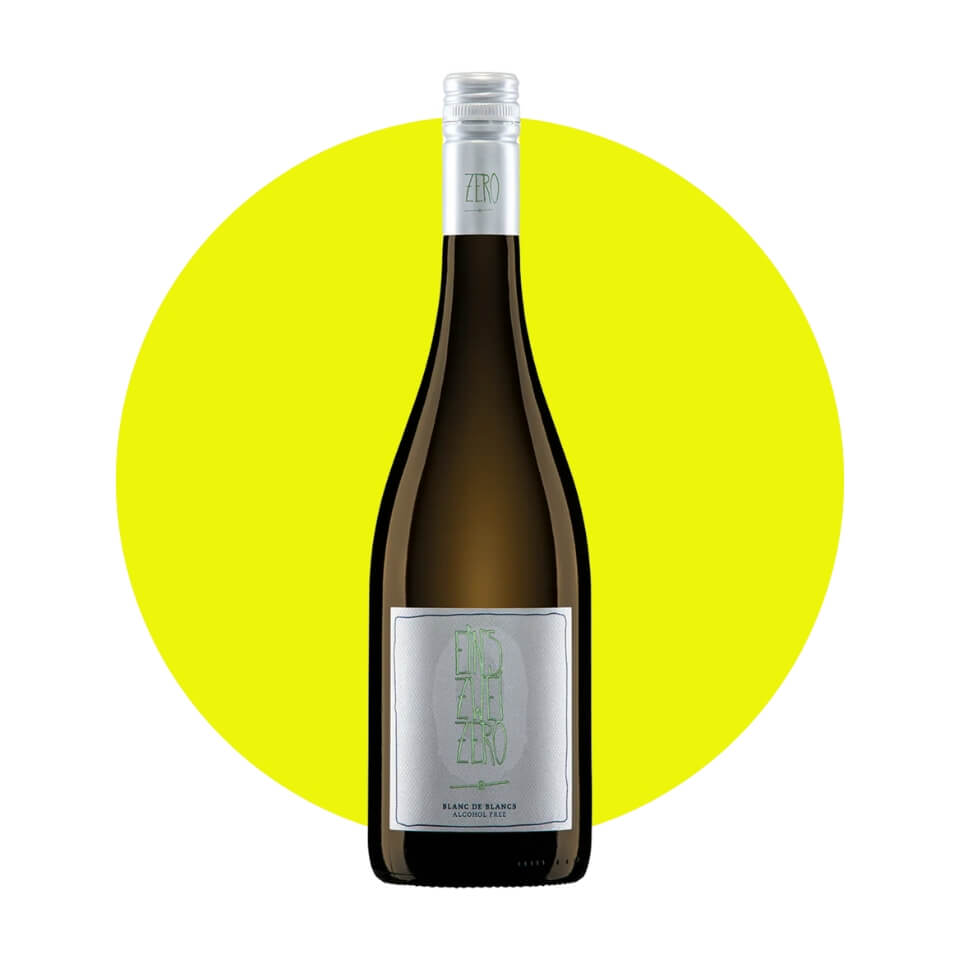 A bottle of wine over a neon yellow circle