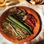A plate with assorted grilled vegetables