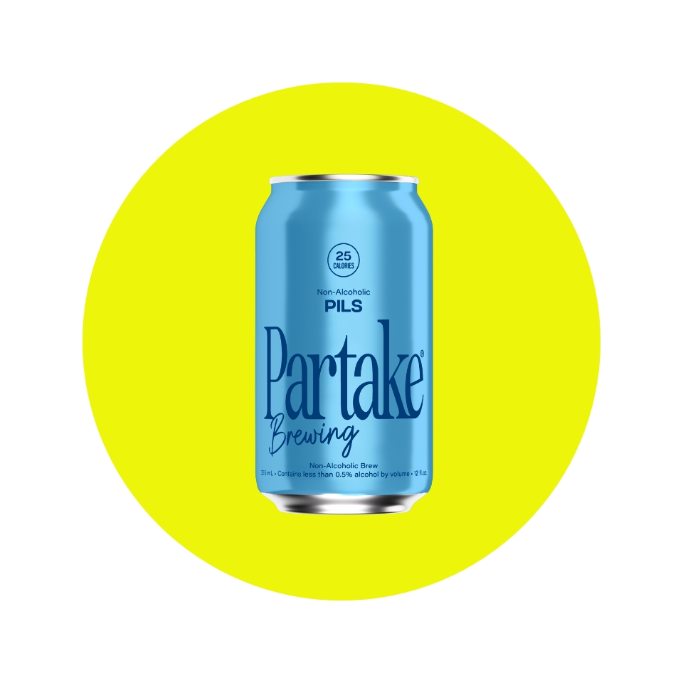 A blue can in a neon yellow circle