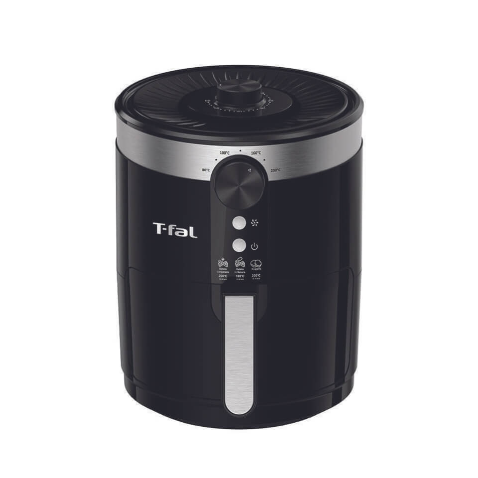 A black air fryer