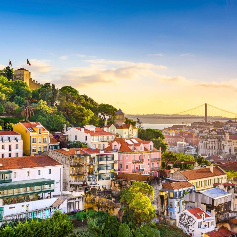 A view of a hill in Lisbon