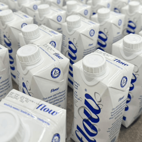 Cartons of Flow water