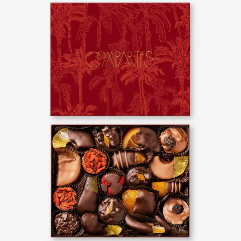Beautiful box of decadent chocolate covered fruit