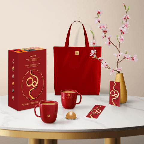 A gift set of Nespresso products celebrating the Lunar New Year 2025