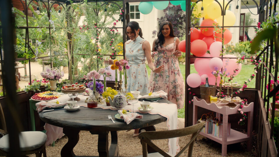 With Love, Meghan. (L to R) Meghan, Duchess of Sussex, Mindy Kaling in episode 102 of With Love, Meghan