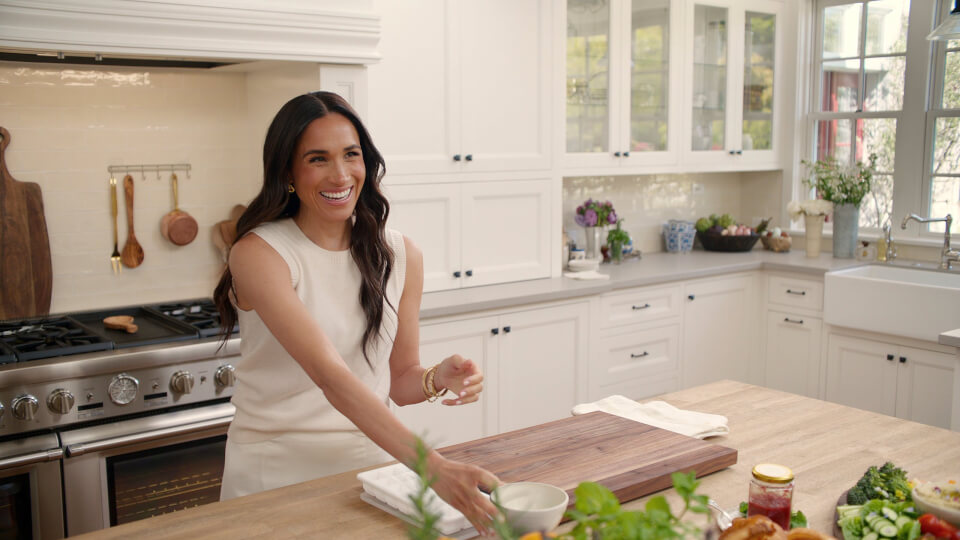 Meghan Markle in the kitchen in her new series With Love