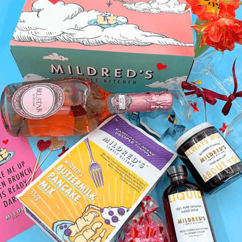 A Valentine's Box full of pancake essentials from Canadian restaurant Mildred's