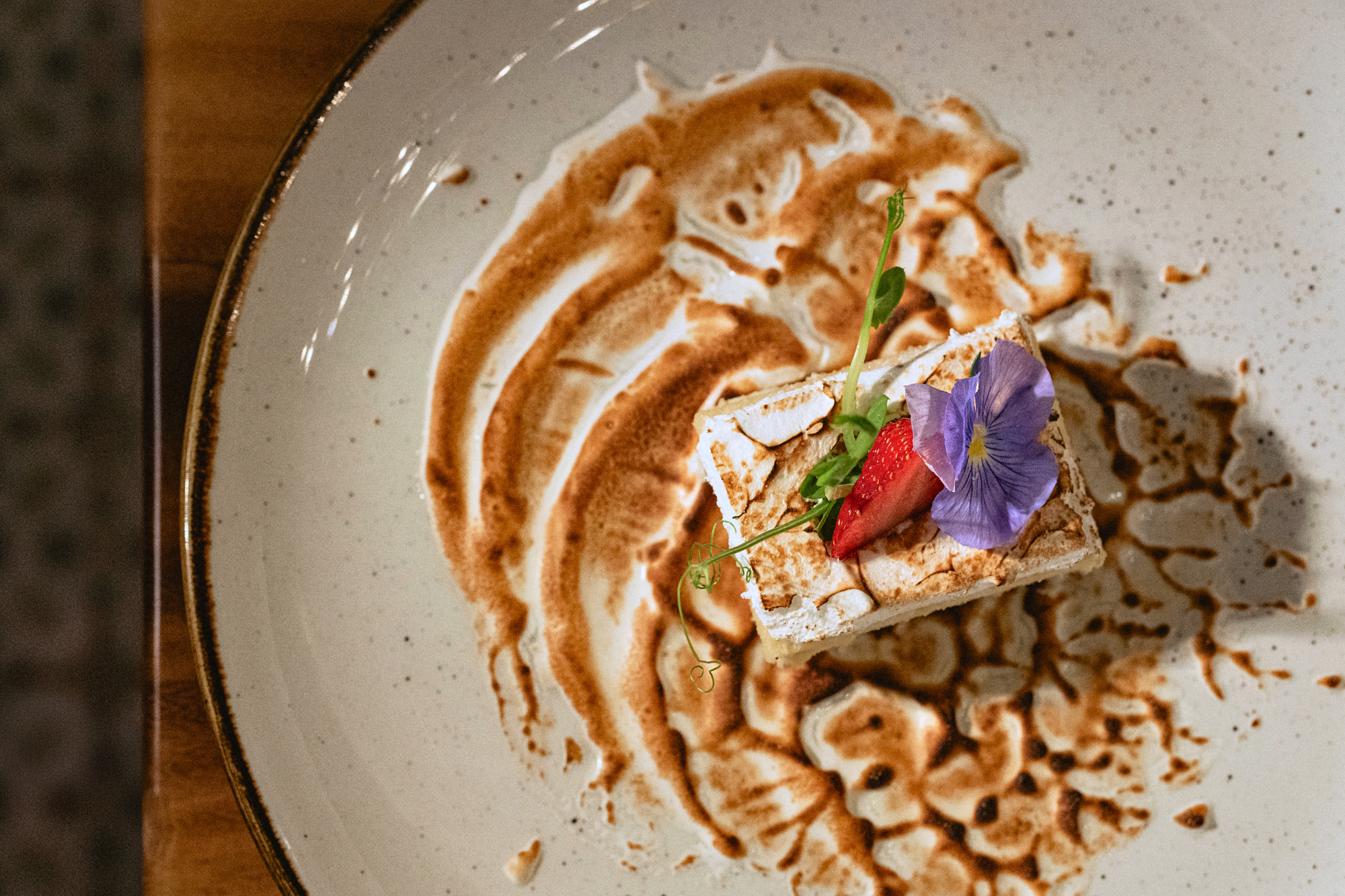 Grand Sirenis Riviera Maya Resort & Spa, serves delicious dessert with meringue and edible flowers