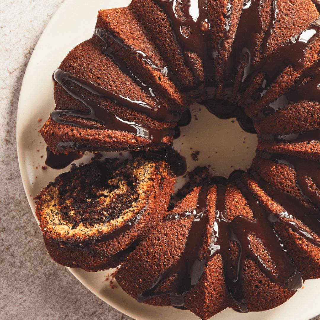 Delicious Lemon Poppyseed Chocolate Swirl Bundt Cake is an easy make-ahead dessert