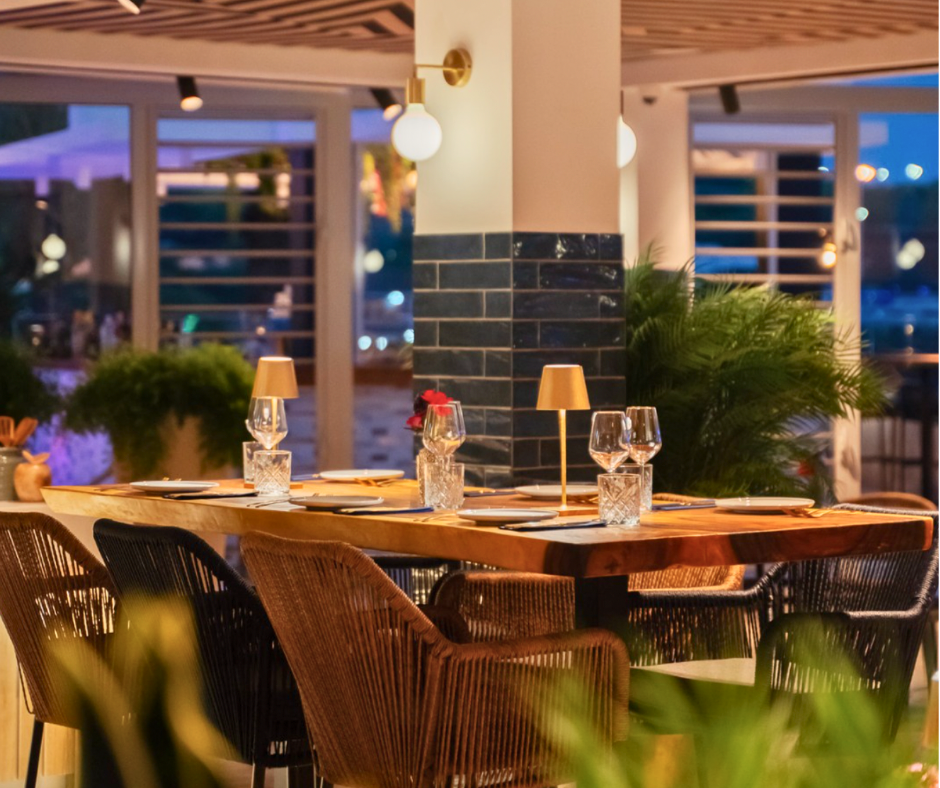 The pretty interiors of Harbor Restaurant in Curaçao