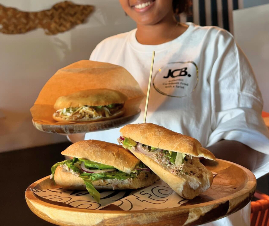 Sandwiches being served at The Johnny Cake Box, Curaçao
