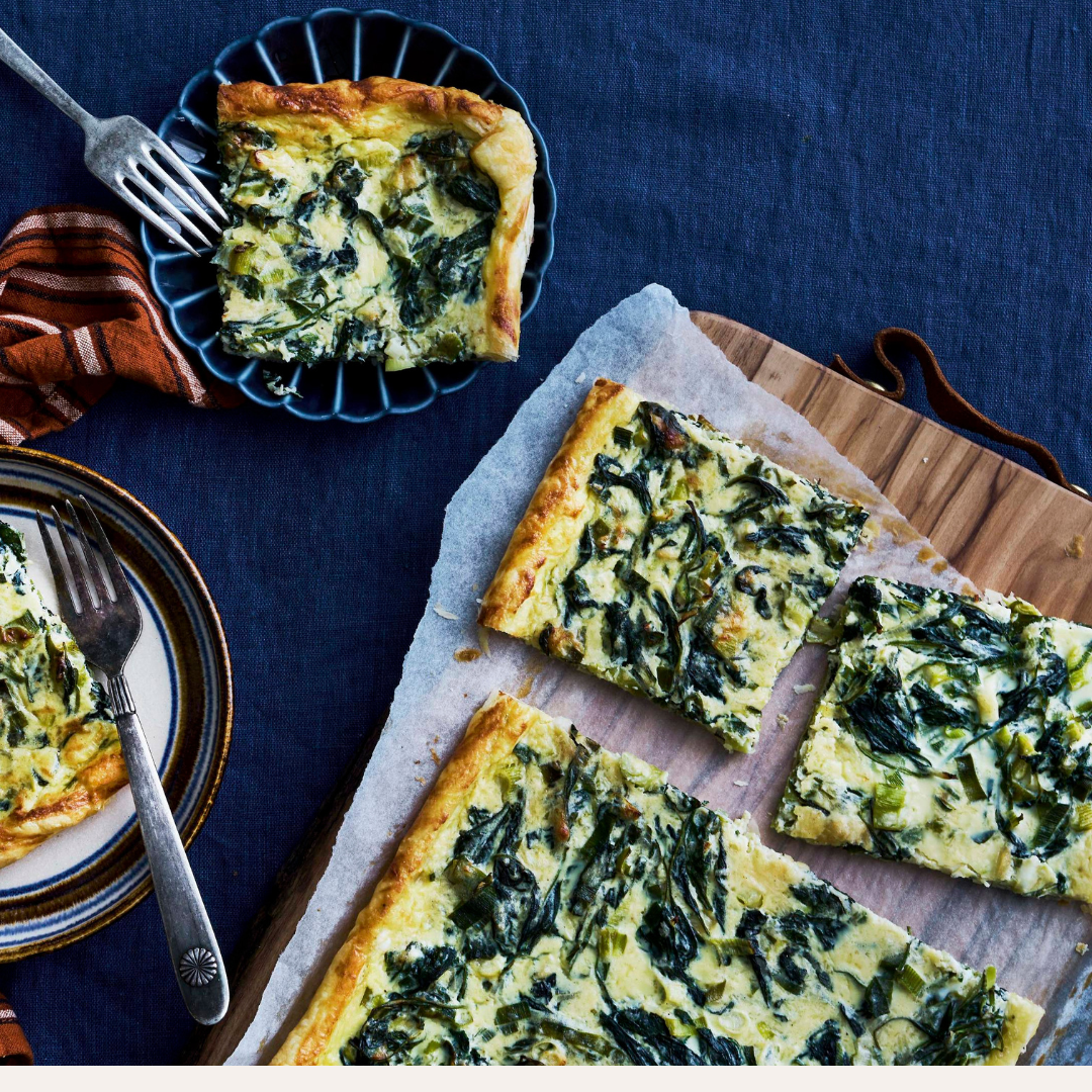 Easy Spinach and Egg Breakfast Tart with Parmesan