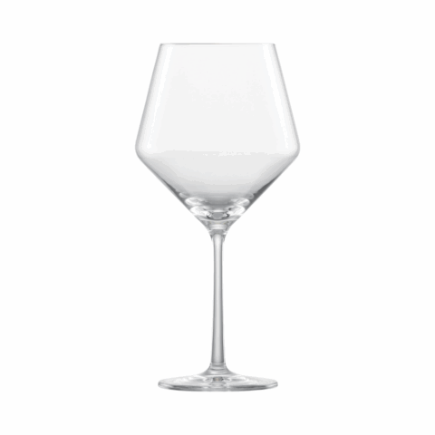 Burgundy red wine stemmed red wine glass in crystal
