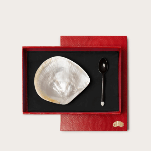 Horn and Mother of Pearl Caviar Set is a luxurious gift