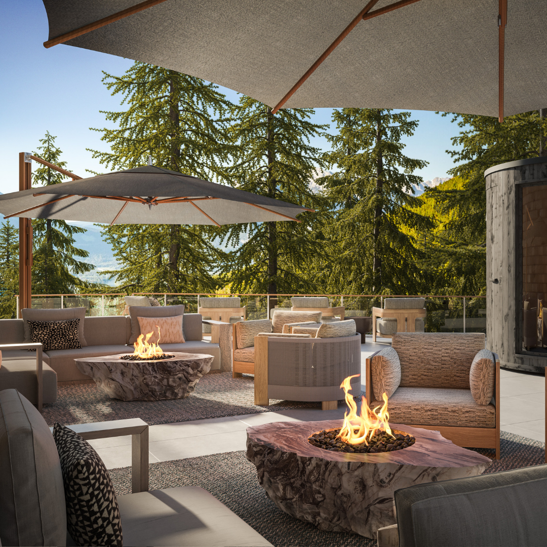 A rendering of the renovated rimrock hotel in Banff National Park’s UNESCO World Heritage wilderness, 