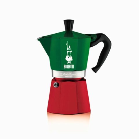 Bialetti Moka Express coffemaker in Italian red and green