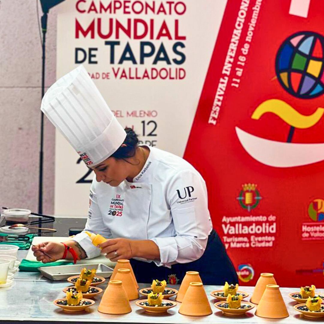 Chef Erica Karbelnik making her tapas at the Road to the World Tapas Competition