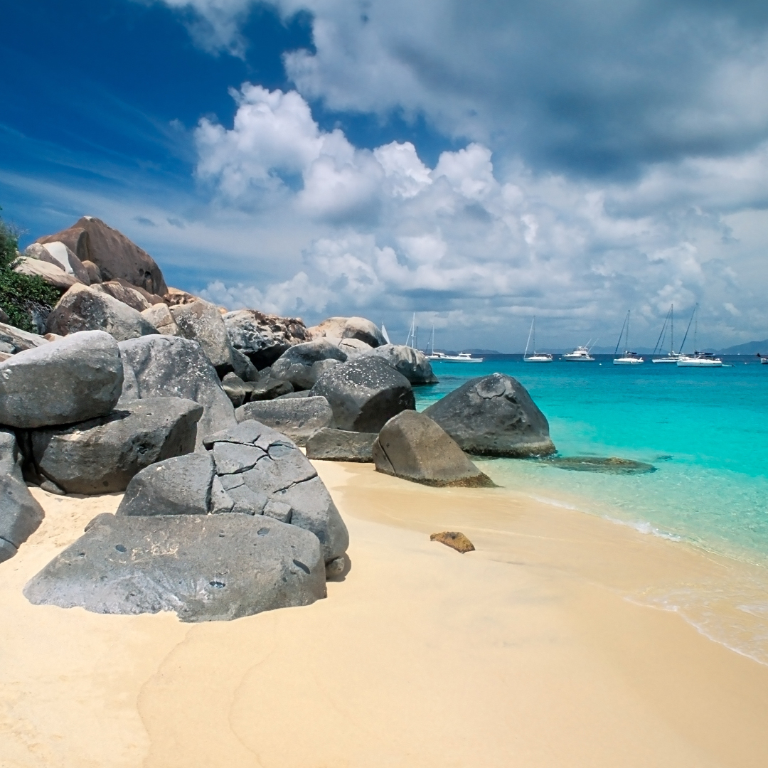 A stunning beach in the Virgin Islands with massive boulders called The Baths