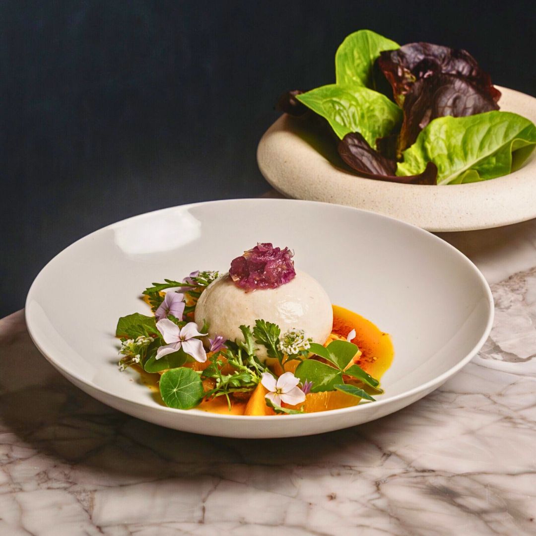 Fresh and beautiful Burrata Lettuce Wraps at ELEM restaurant.