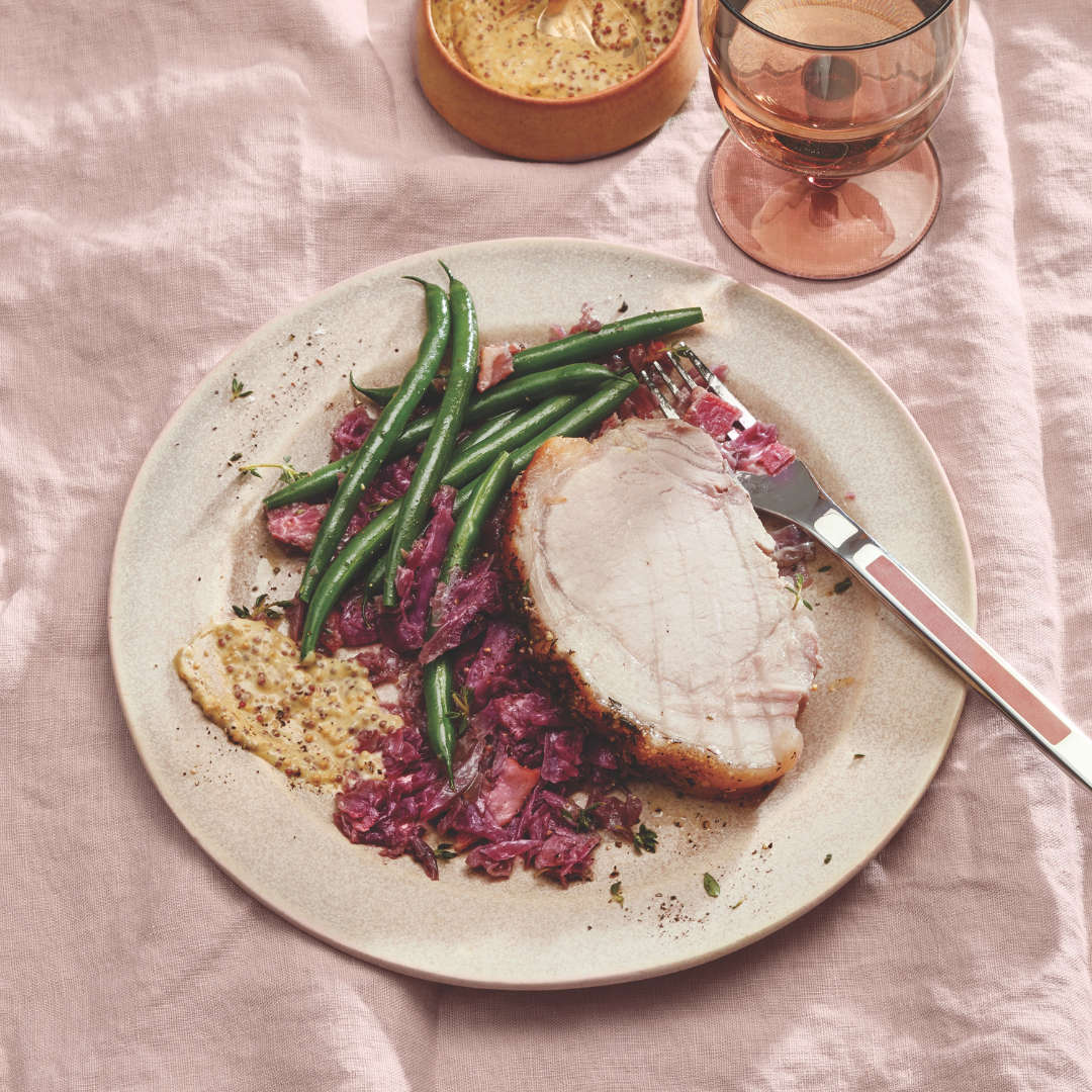 One-Pot Roasted Pork Loin with Smoky Cabbage