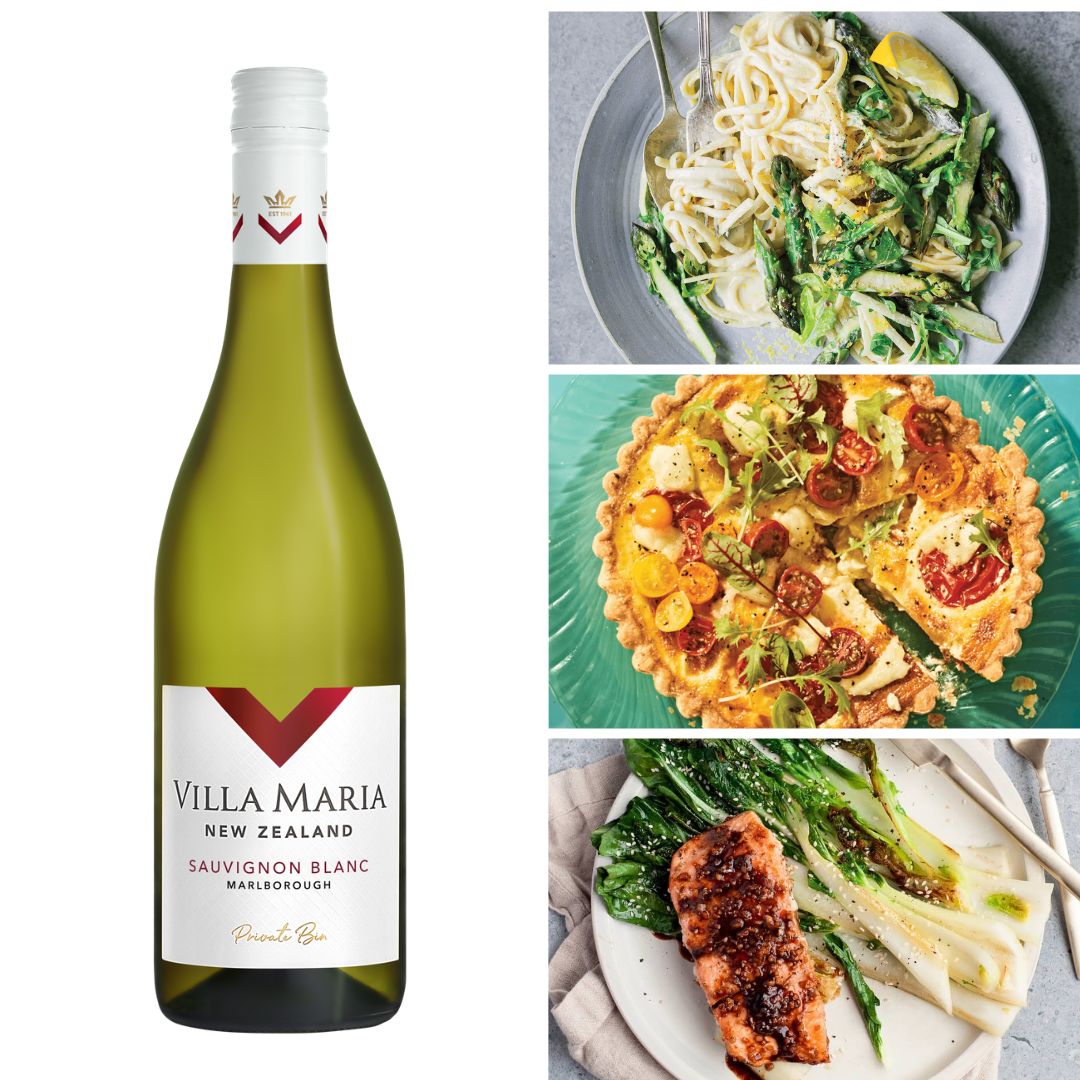 three spring recipes and a bottle of white sauvignon blanc