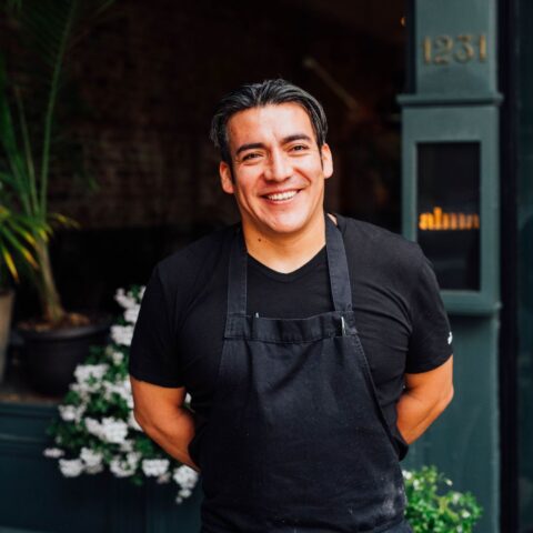 Chef Juan Lopez-Luna outside Alma restaurant in Montreal