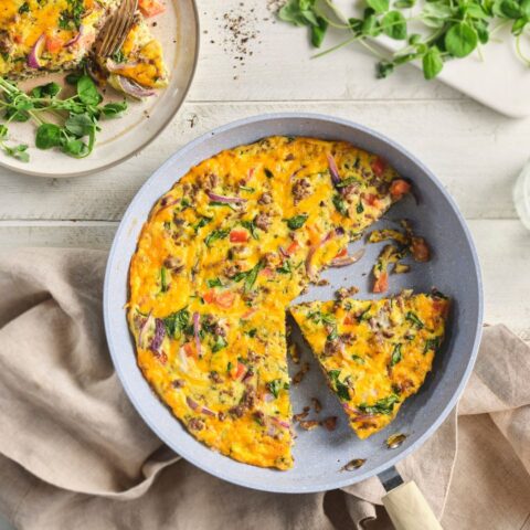 High-Protein Egg and Cheese breakfast frittata