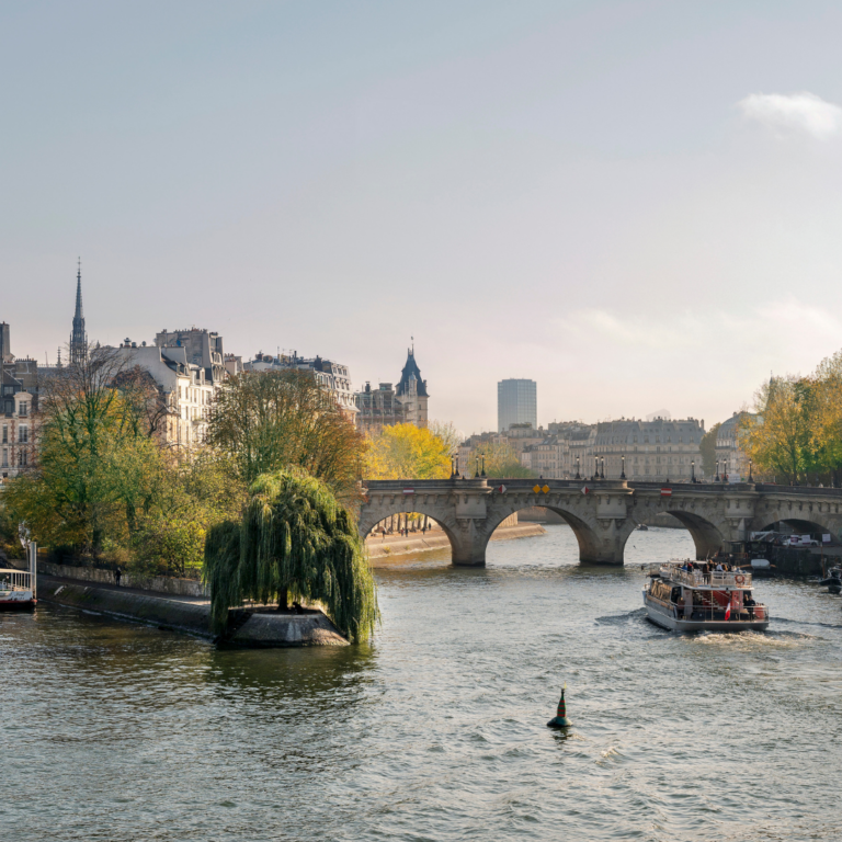 evening light in Paris at Seine