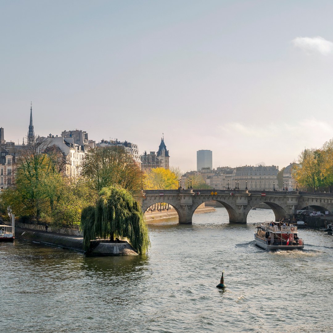 evening light in Paris at Seine